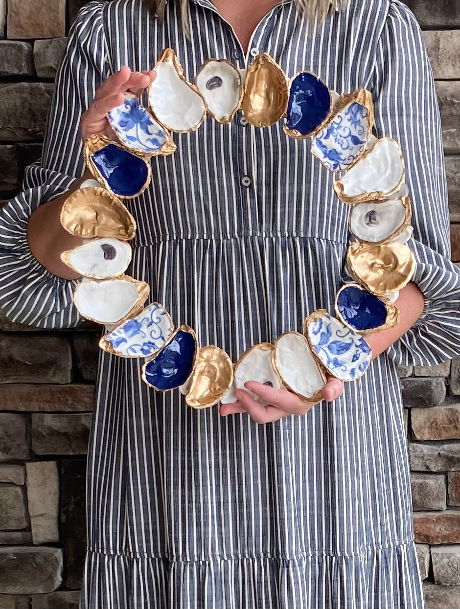 Blue and Gold Oyster Wreath