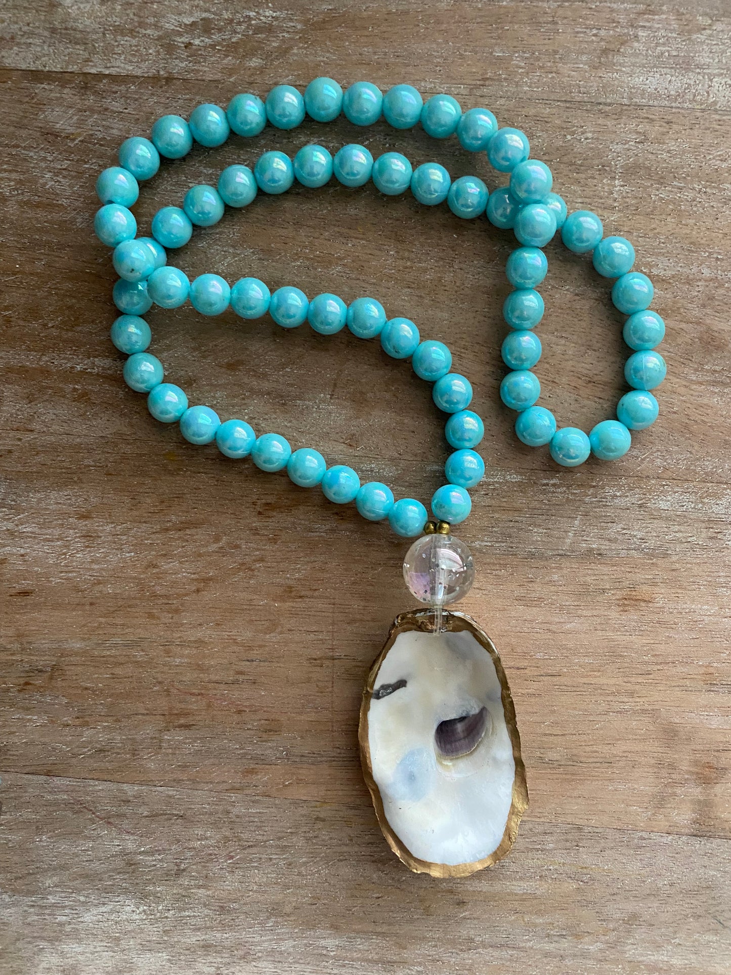 Blue Oyster Shell Necklace