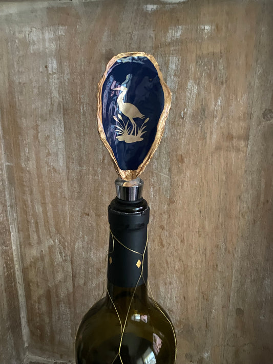 Coastal Bird Oyster Shell Wine Stopper | Hostess Gift
