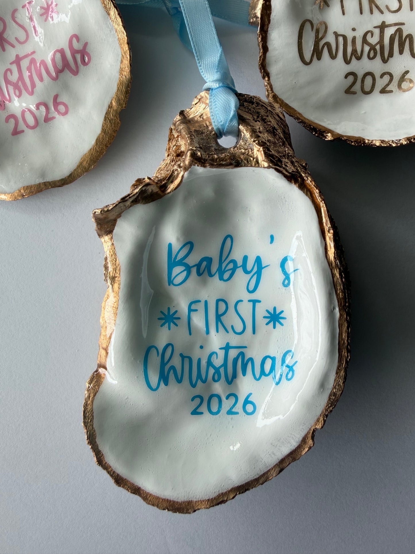 Baby's First Christmas 2026 Oyster Shell Ornament