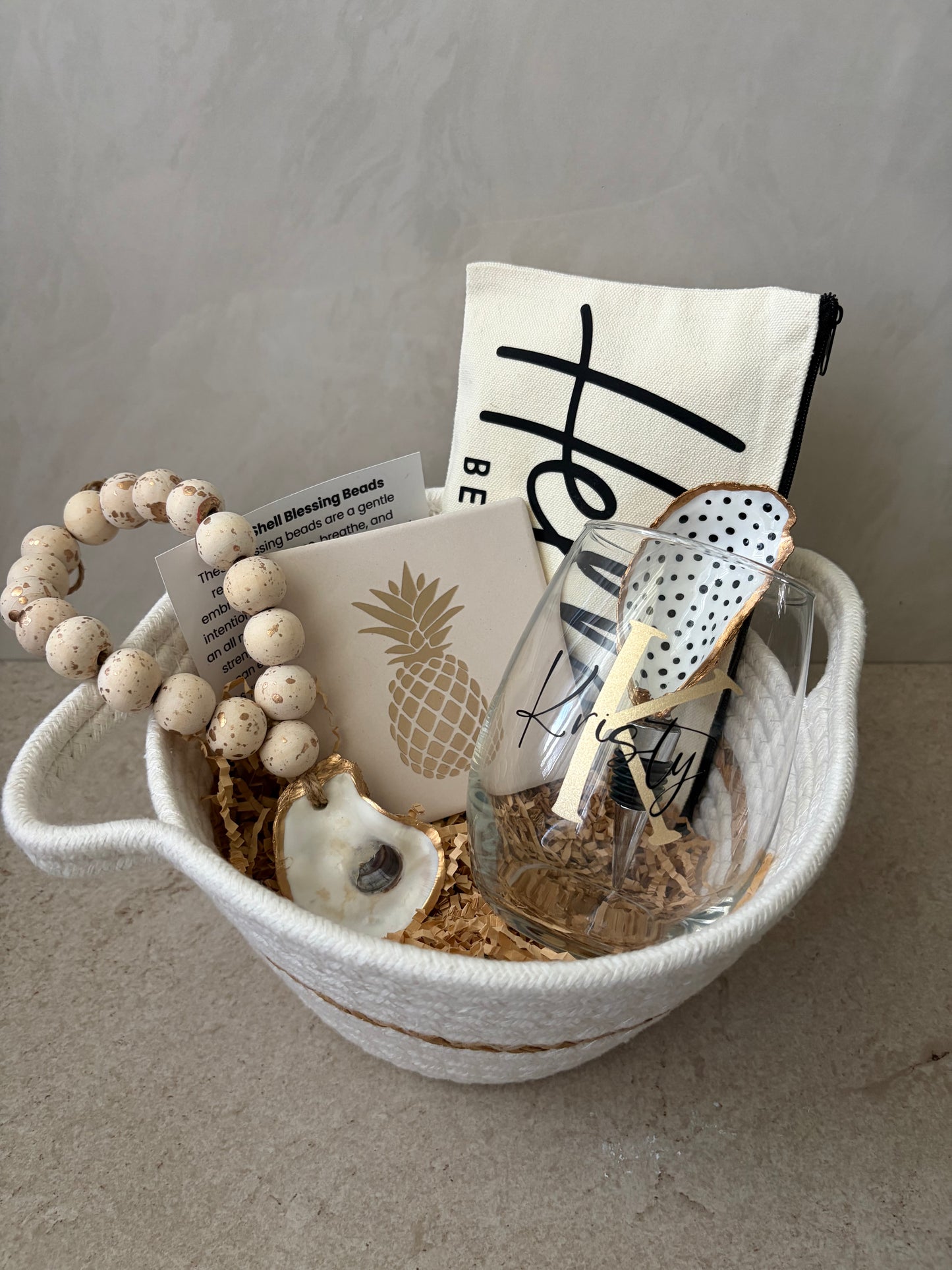 Hello Beautiful Coastal Gift Basket for Her