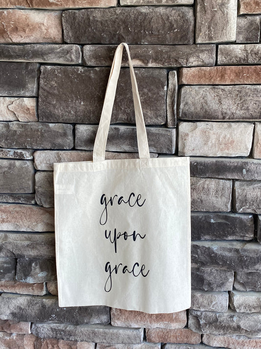 Grace Upon Grace Christian Tote Bag | Faith Gift for Women