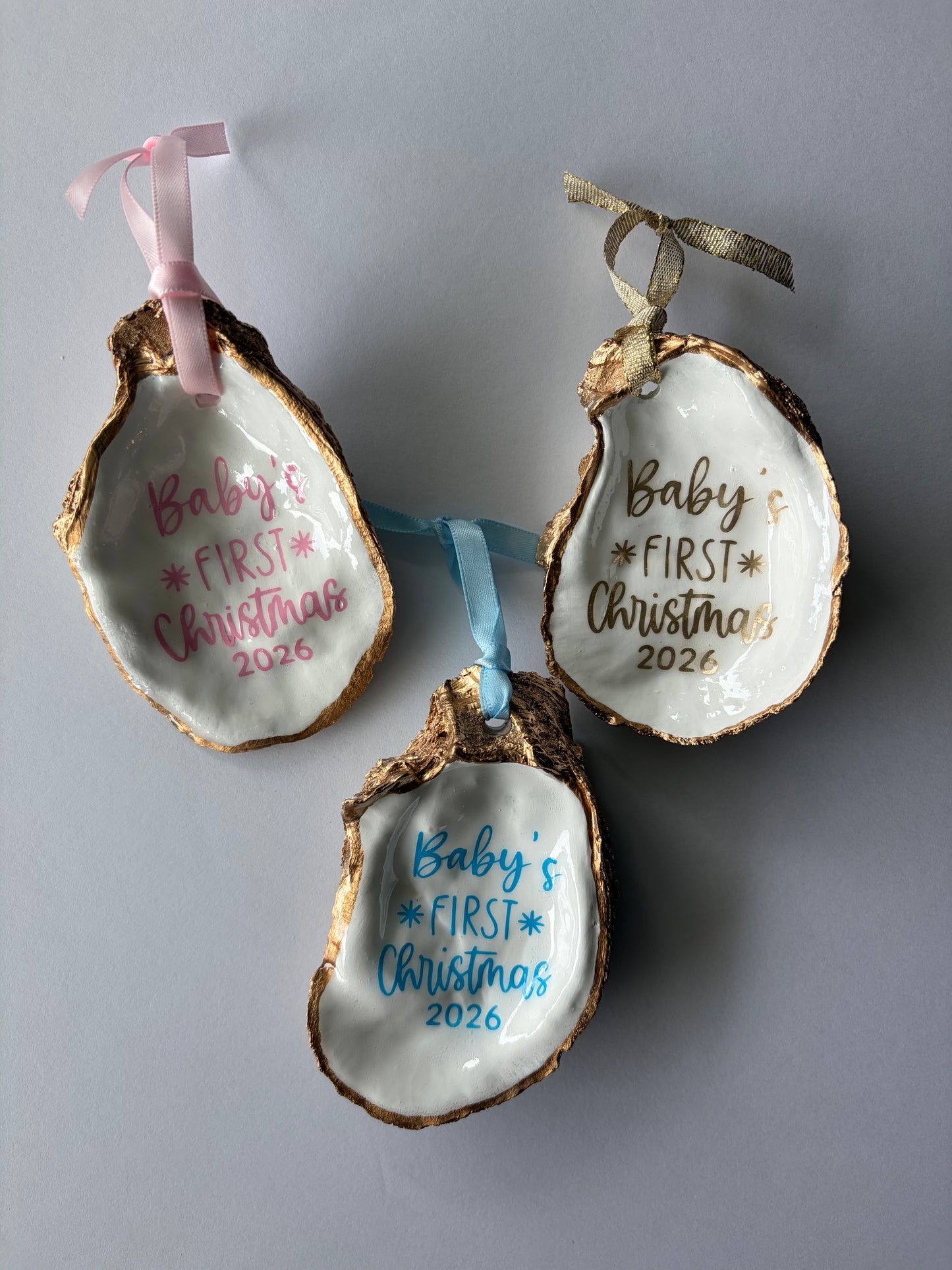 Baby's First Christmas 2026 Oyster Shell Ornament