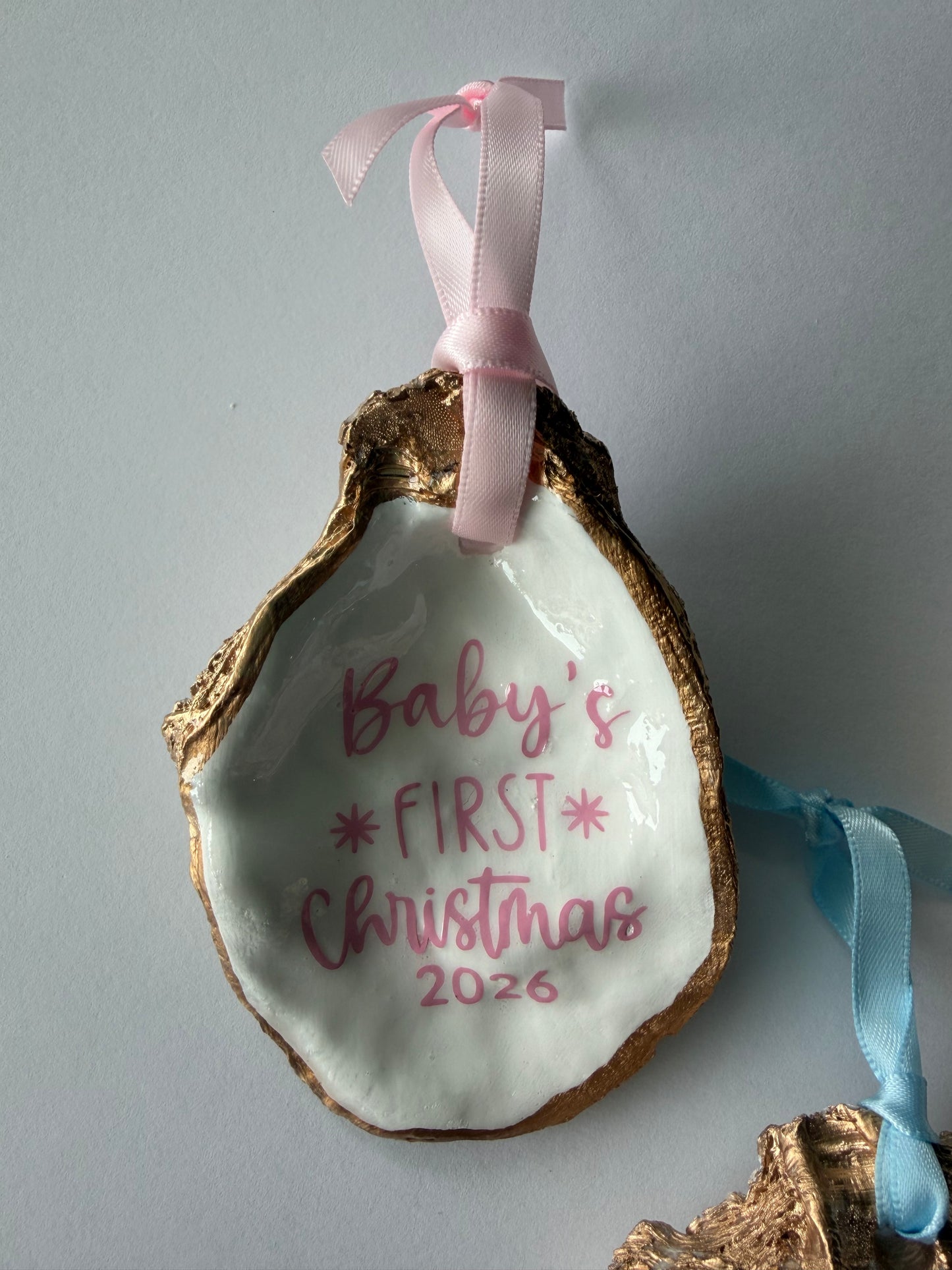 Baby's First Christmas 2026 Oyster Shell Ornament