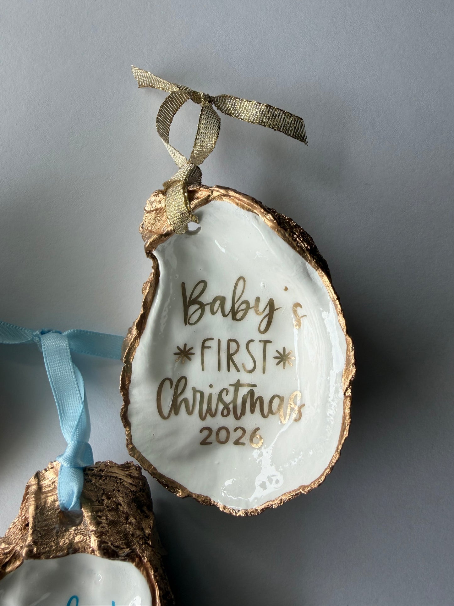 Baby's First Christmas 2026 Oyster Shell Ornament