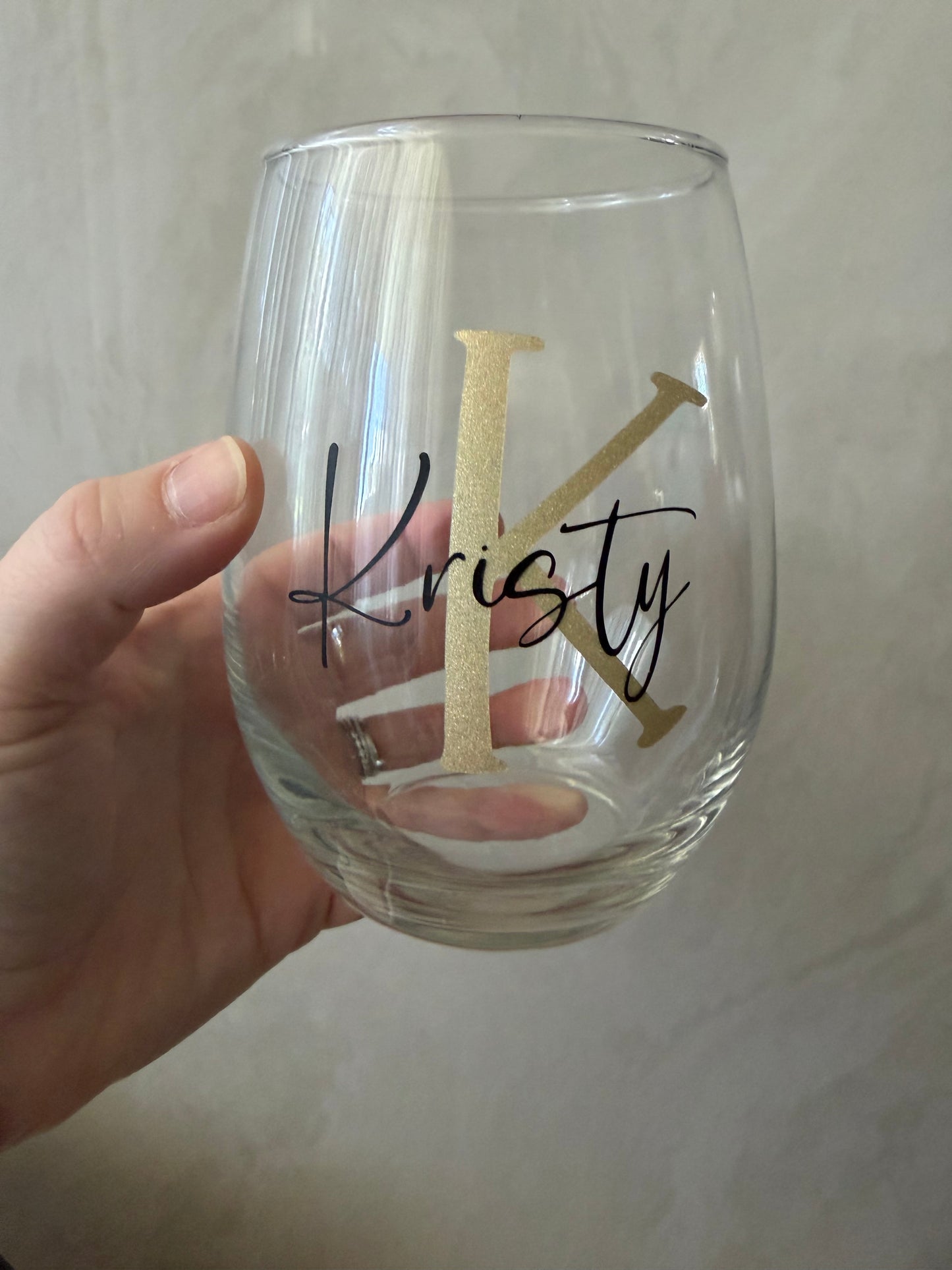Personalized Stemless Wine Glass | Monogram Wine Glass