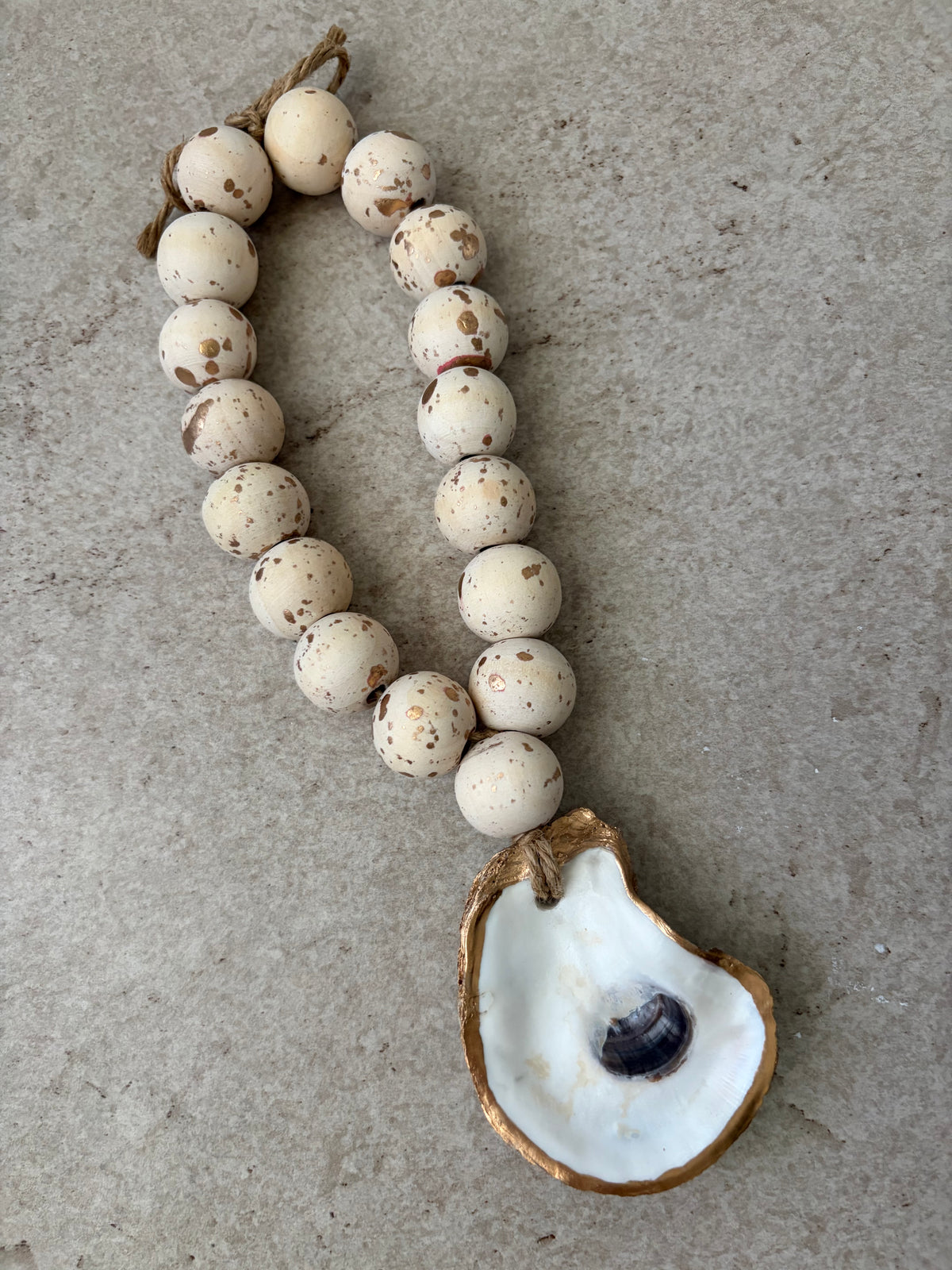 Oyster Shell Blessing Beads | Coastal Christian Home Decor