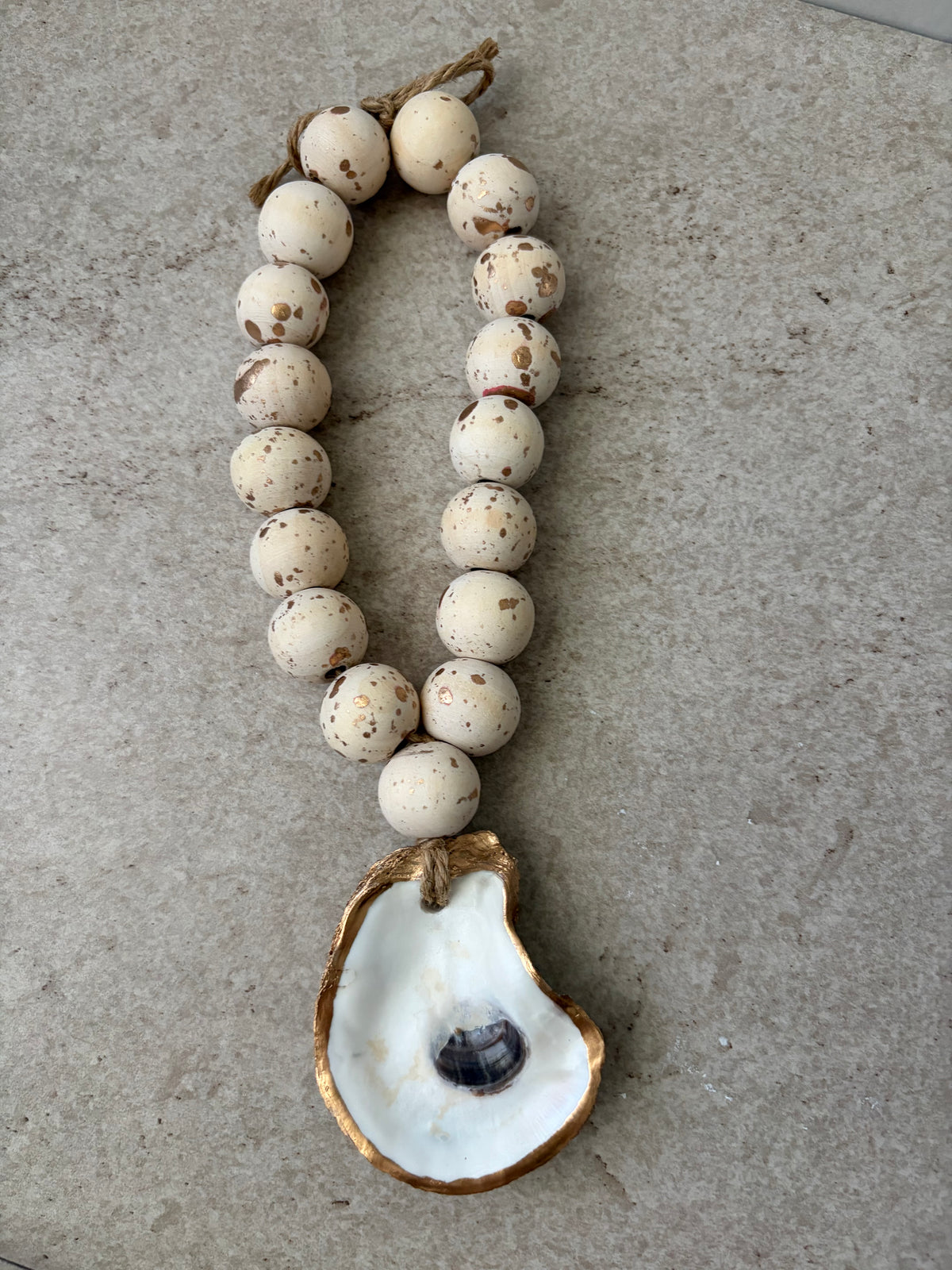 Oyster Shell Blessing Beads | Coastal Christian Home Decor