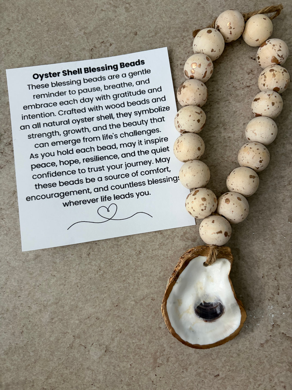 Oyster Shell Blessing Beads | Coastal Christian Home Decor