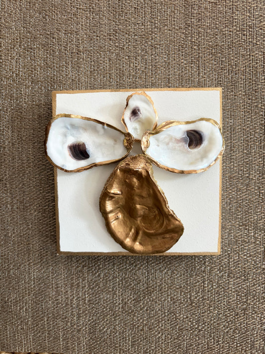 5 x 5 Decorative wall art with oyster shells in the shape of an angel
