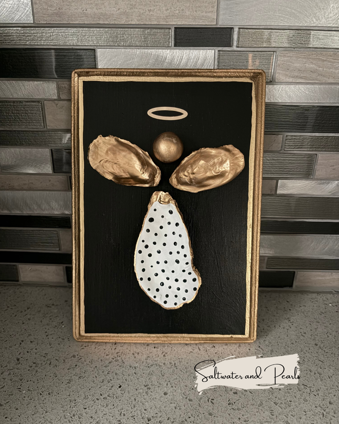 Oyster Shell Angel Wall Art | Coastal Christian Décor